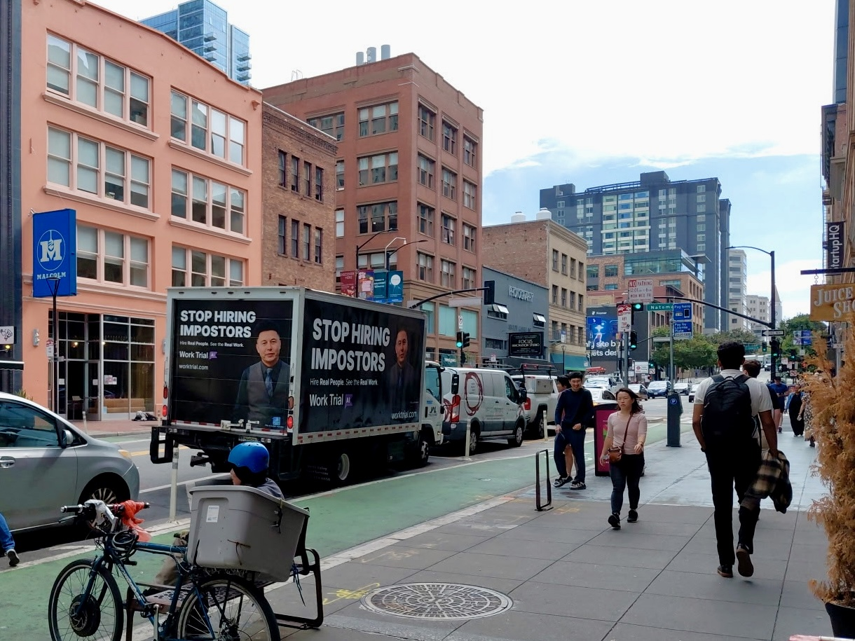 Work Trial AI — out-of-home campaign — slide 4